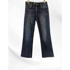 Kut From The Kloth Embroidered Flap Pocket MidRise BootCut Jeans  Sz 6